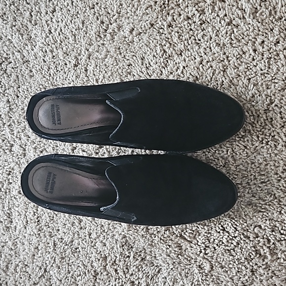 Johnston & Murphy, black suede wedge mules, size 8 - Picture 3 of 6